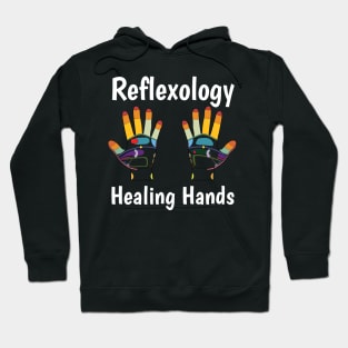 Reflexology Healing Hands (white text) (hand map) Hoodie